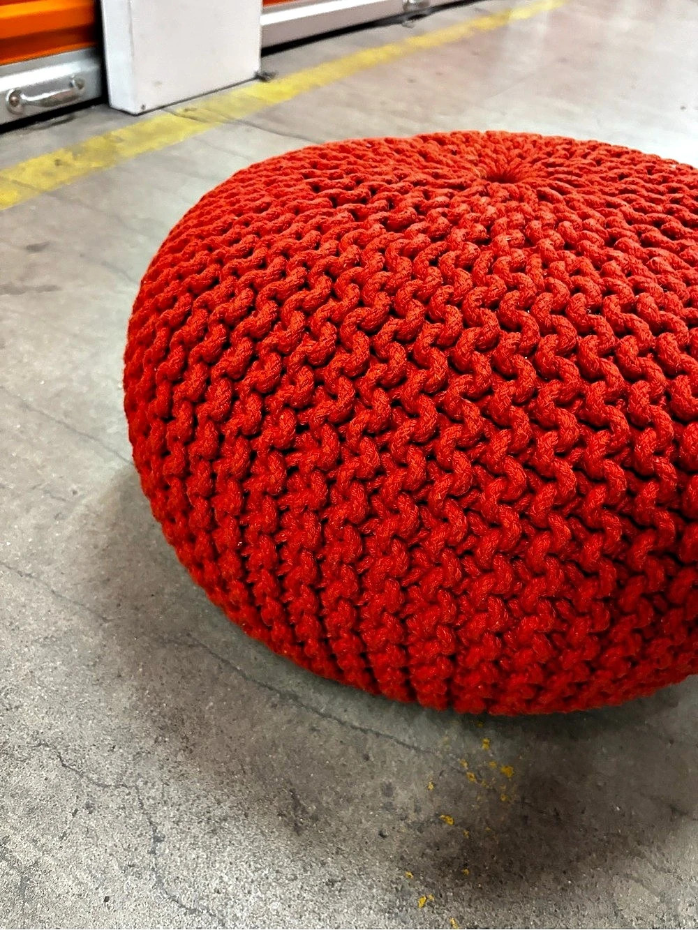 Red Textured Pouf - Picture 3 of 4